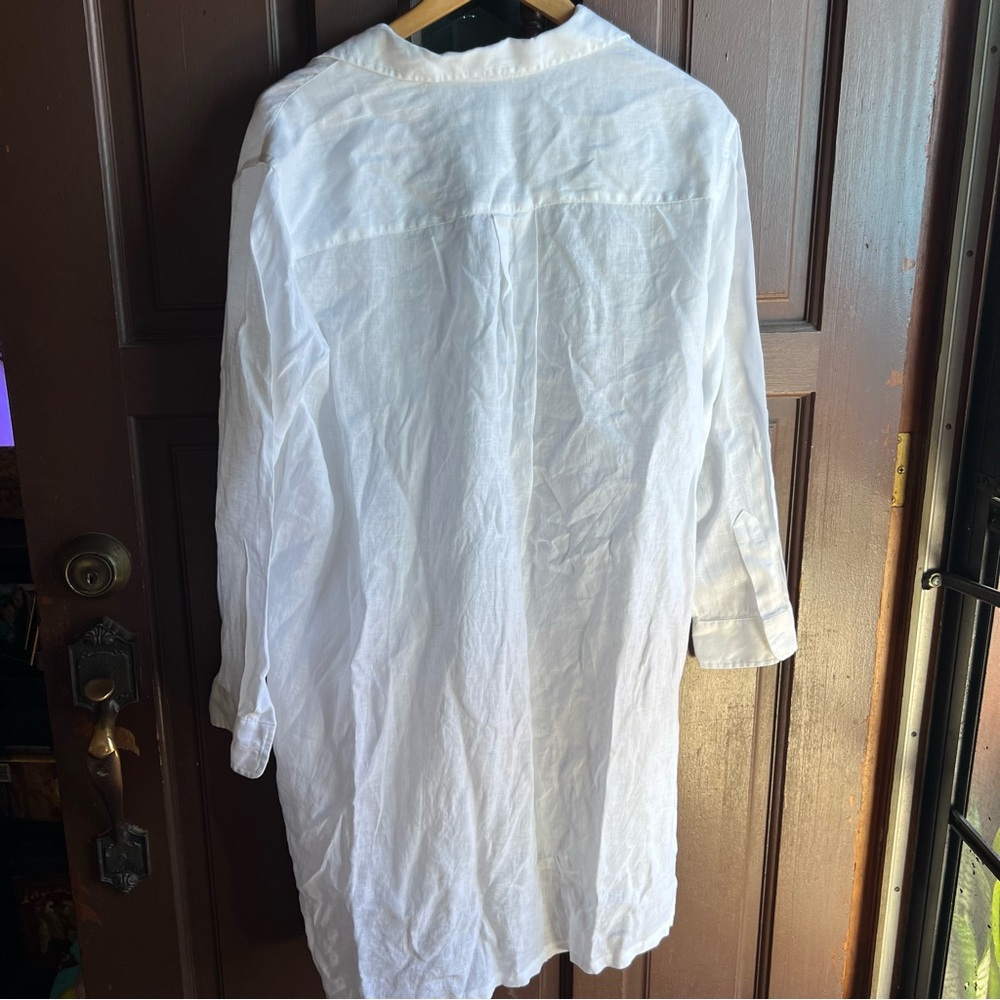 Frank & Eileen Hunter Linen White Shirt Dress - Picture 6 of 8